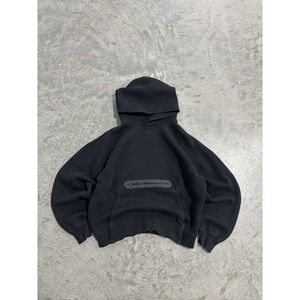 Nike Tech Hoodie Kids XL Black Mini Center Swoosh Y2K Streetwear